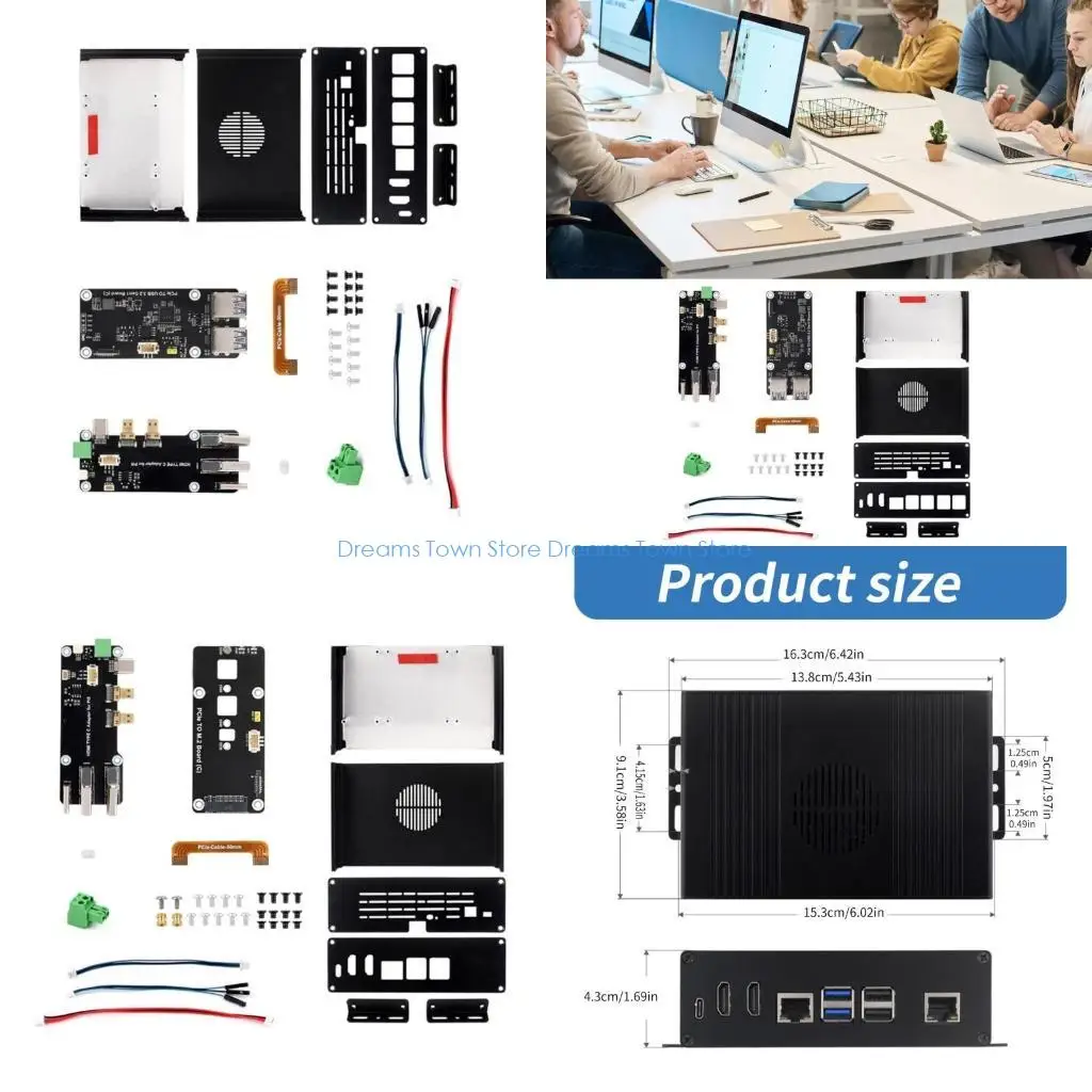 

HX6A Metal Case with Integrated PCIE Expansion Board Optional For RPi 5 Easy Cable Management