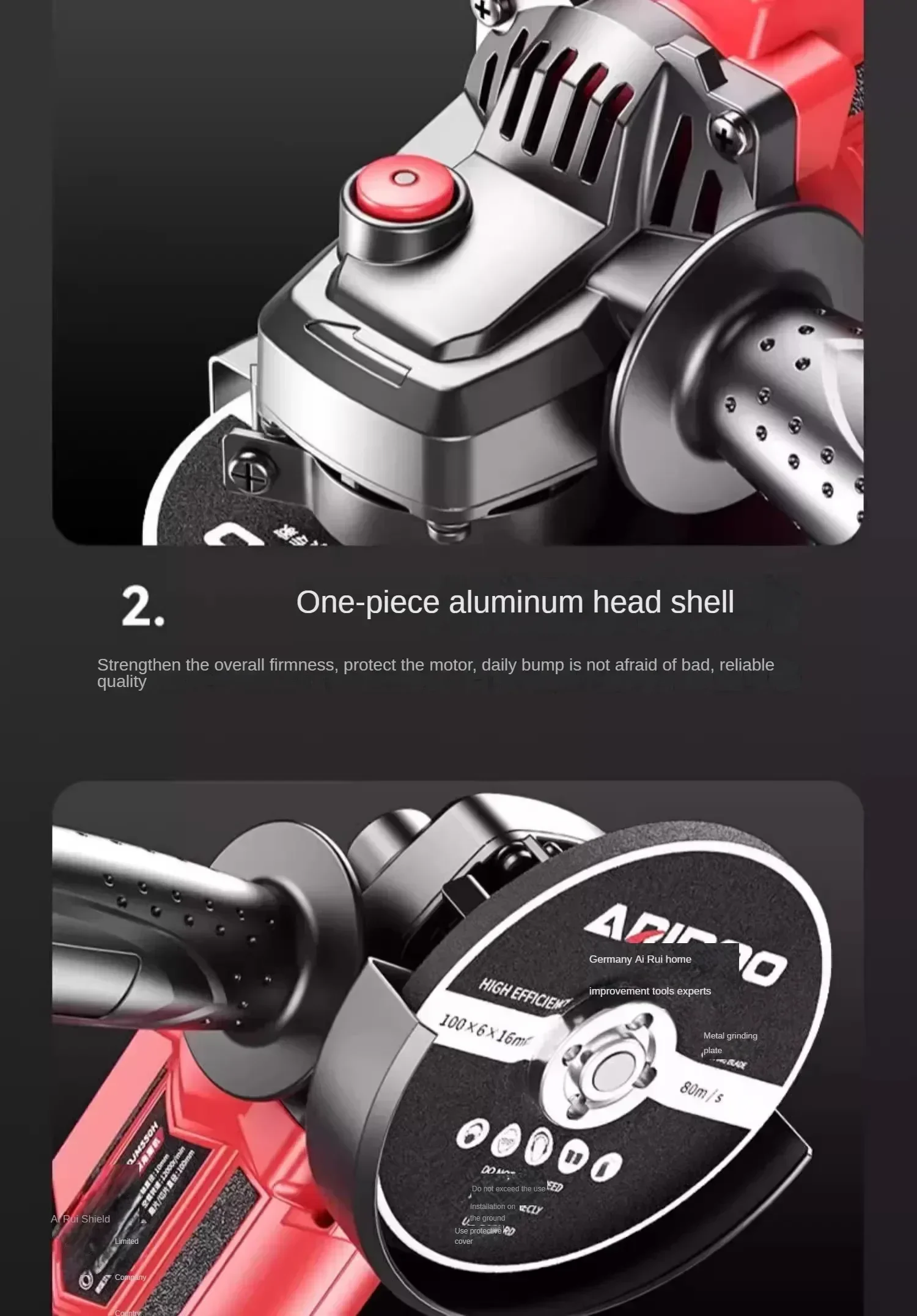 Meuleuse d'angle compacte au lithium sans balais, polissage et coupe canoniques
