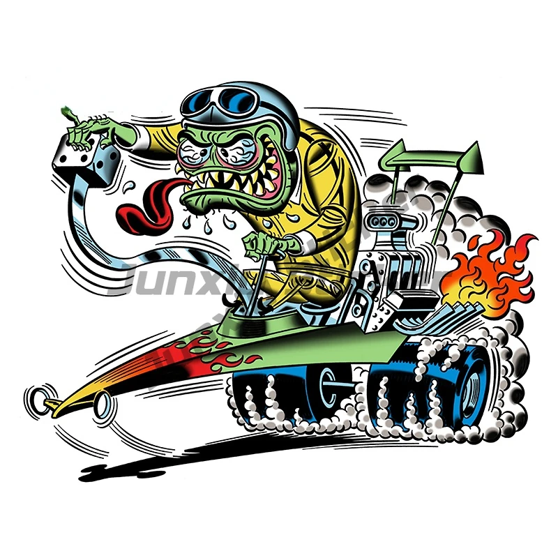 Rat Fink Hot Rod Premium Quality Car Sticker Car Window Motocross Racing Laptop Helmet Trunk Wall Vinyl Decal