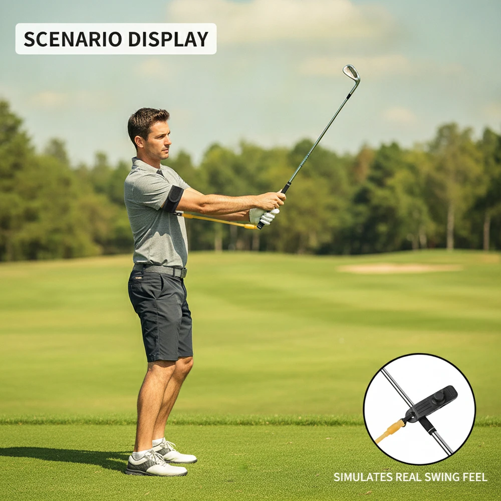 Golf-Schwung-Trainingsband: Elastisches Golf-Schwungtrainer-Band zur Verbesserung der Schwungtechnik und Korrektur der Golfschlägerhaltung – Detail 10
