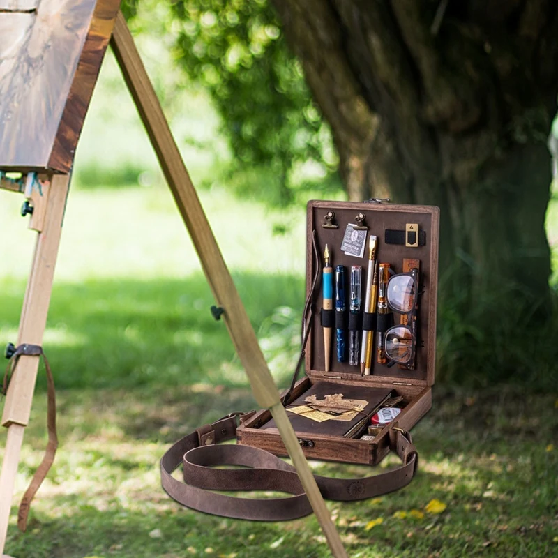 AMPA ERS-Boîte en bois A5 rétro, sac à main en bois, décor artistique pour la maison