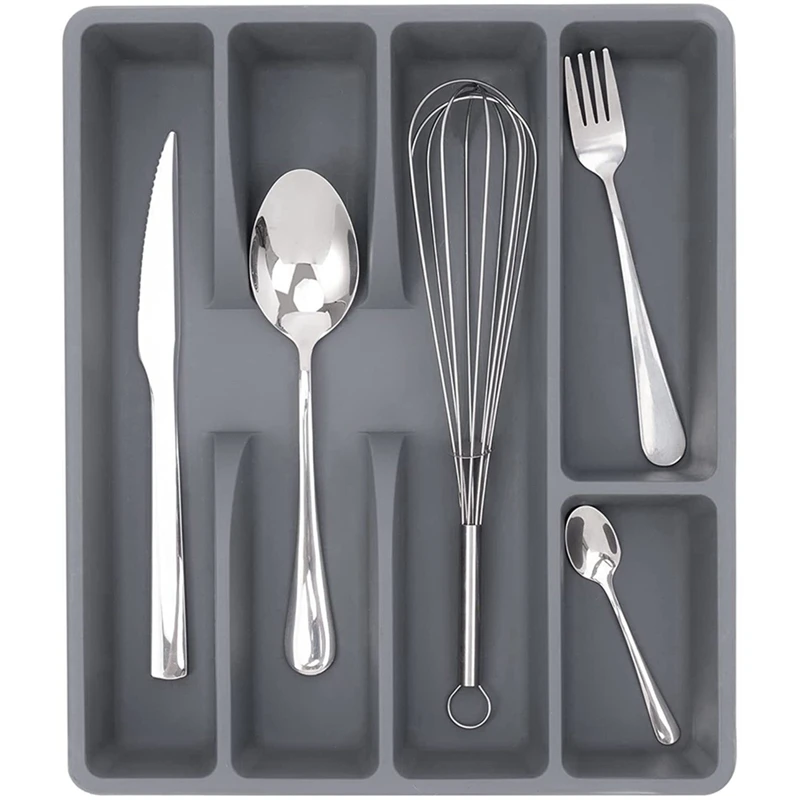 Drawer Kitchen Drawer Organizer Silverware Holder Utensil Organizer Cutlery Organizer Tray Plastic Flatware Organizers