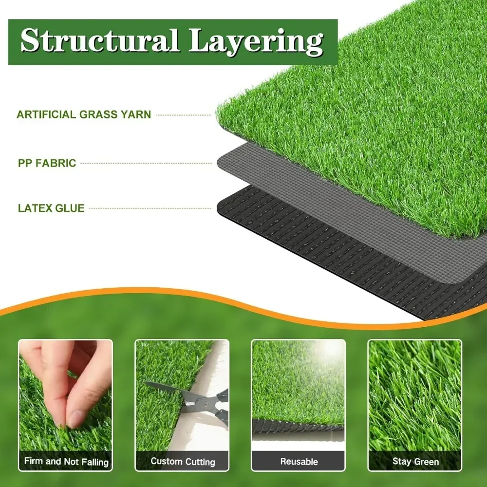 Artificial Turf5'X8'Outdoor Carpet, Garden,Playground, Dog Replace Grass Carpet with Large Realistic Lawn Artificial Straw Mat