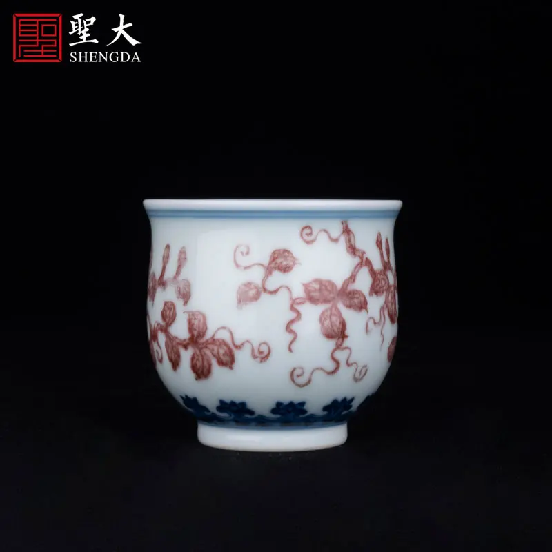 

Guihong синяя и белая подглазурная красная чашка для чайного сервиза lingteng Jingdezhen ручная роспись чайная чашка