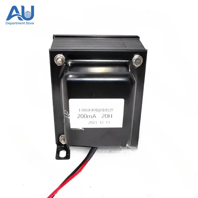 

0.2A 200mA 20H-25H-35H Copper Wire Choke, Inductor Vertical Mount Black Integrated Side Cover EI86X40