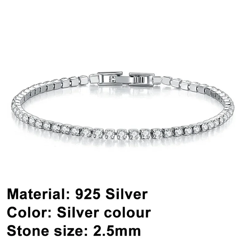 925 Sterling Silber Roségold Tennis-Armband Funkelnde Kristall-Zirkonia Hip-Hop Luxus Damenschmuck Überraschungsgeschenk