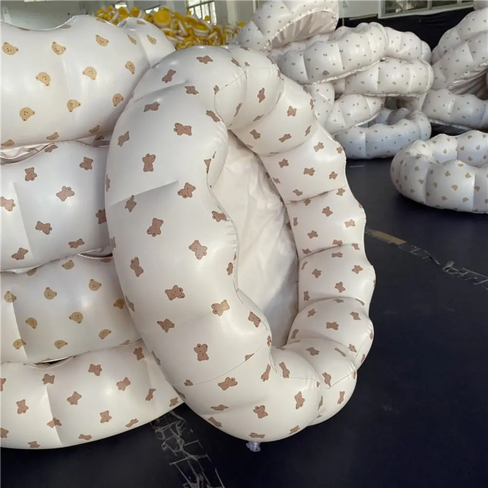 귀여운 곰돌이 모양의 풍선 수영장, 꽃잎 모양 올리브색 아기 볼풀 울타리, PVC 한국 스타일 놀이 물놀이 욕조