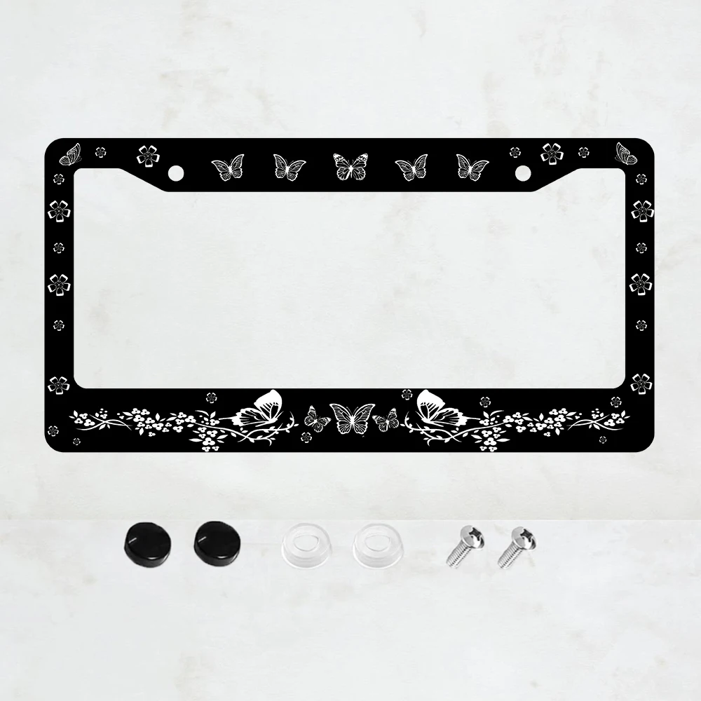 

Черные бабочки рамки номерного знака забавный принт держатель номерного знака для автомобиля декоративное украшение автомобиля
