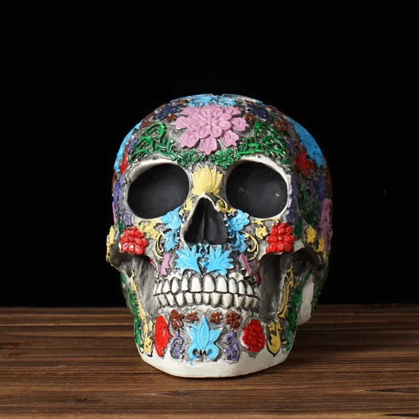 Vilead Creative 1:1 Mexican skulls Ornaments Halloween Party Figurines Home Decoration Medical Model Room Interior Statue Gift