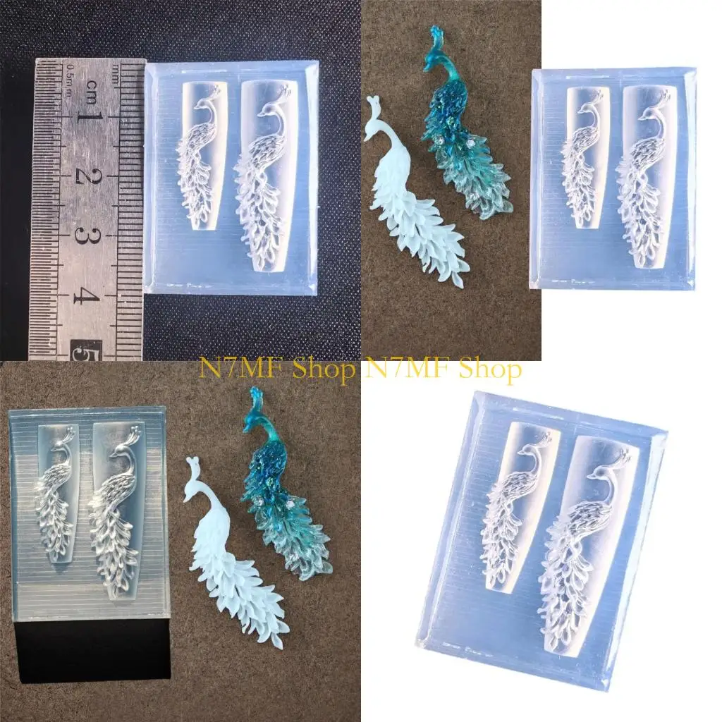 

N7MF 3D Peacockbird Art Silicone Mold Reusable Tool For Creative Manicure Craft