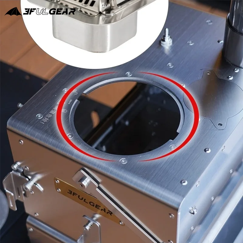 Quemador de combustible de pellets cuadrado 3F UL GEAR 2,0, contenedor de barril de almacenamiento inoxidable, tienda de campaña, estufa cálida, accesorios para estufa de leña sin estufa