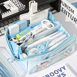 Multi Layer Prisms Large Capacity Transparent Pencil Case Multifunctional Simple and High Appearance Pencil Case 1pc