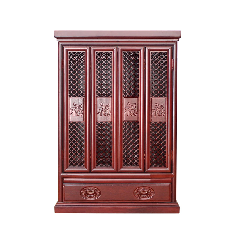 

Shrine Solid wood Buddhist cabinet for Taiwan Buddhist platform Shrine with door Buddhist niche Household God of Wealth