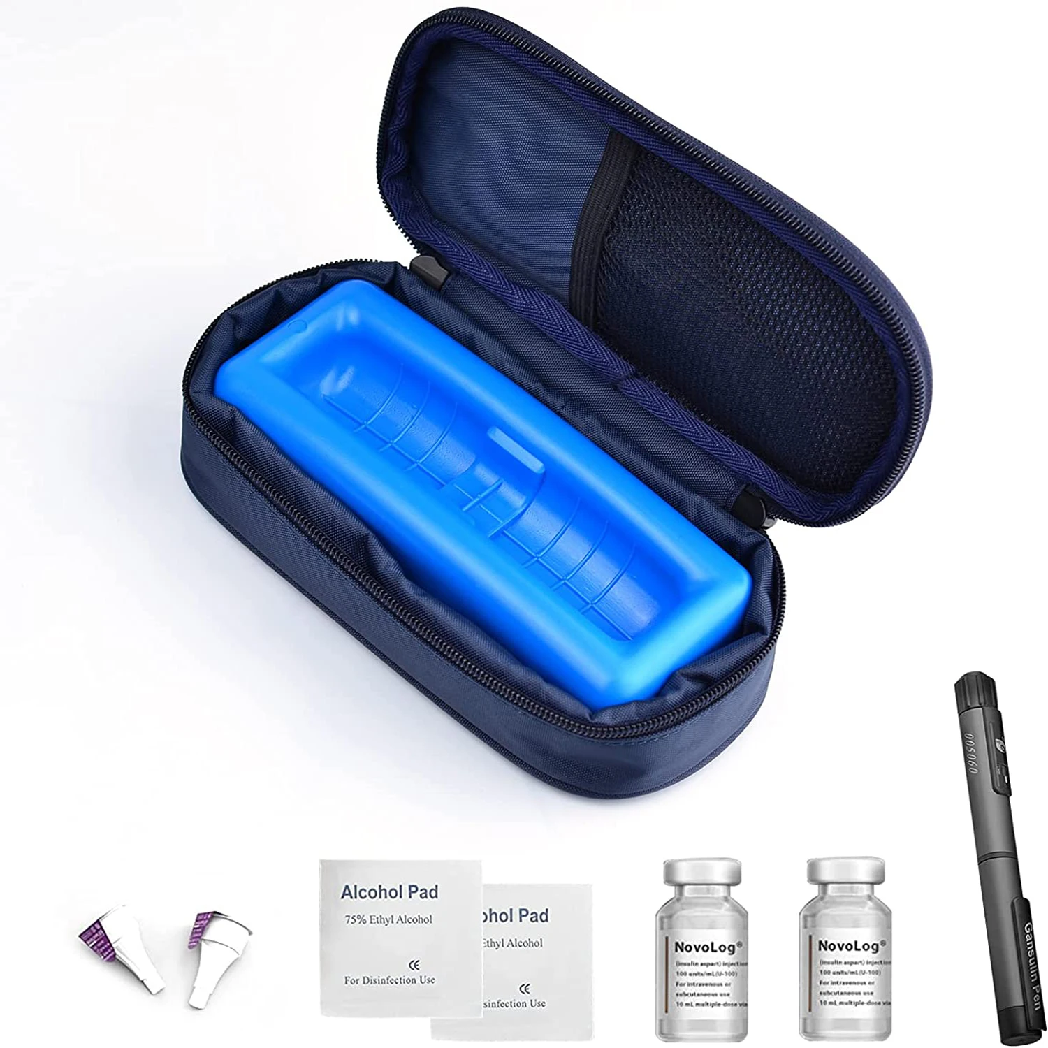 Insulin Cooler Case com gelo protetor, Mini Medicine Pack, Saco de Freezer para Vial Isolado, Viagem e Exterior, 1Pc