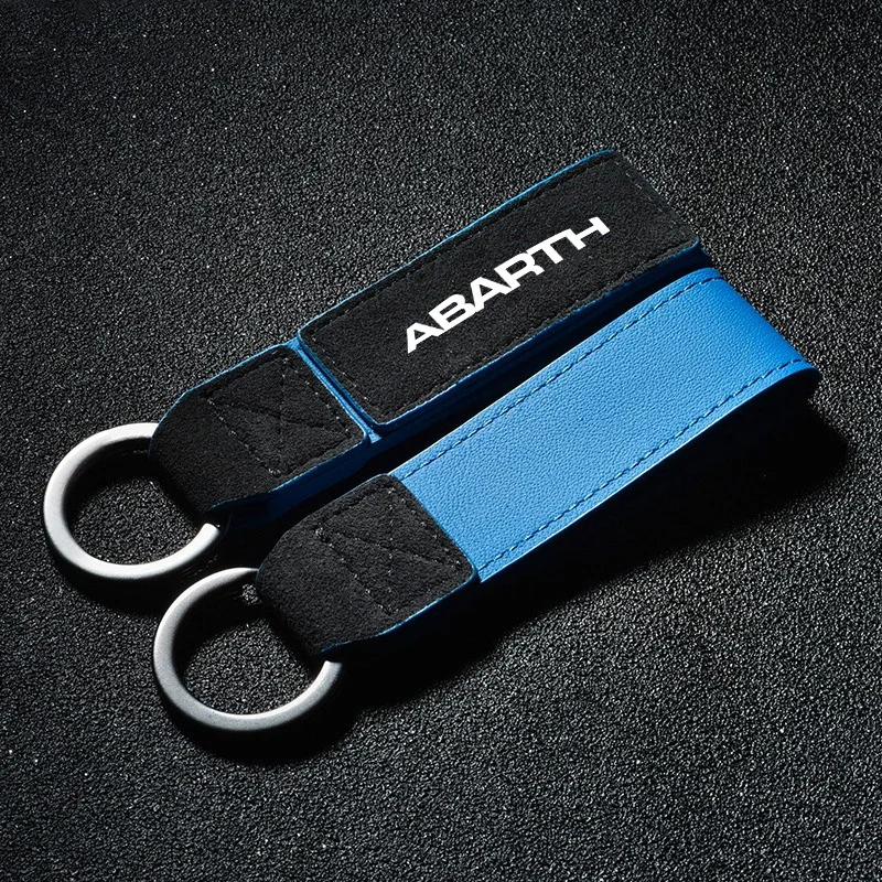 Material Fashion Suede Leather Keychain Business Gift Key Men Women For Fiat Abarth 500 595 124 Spider Ducato Panda Tipo Bravo