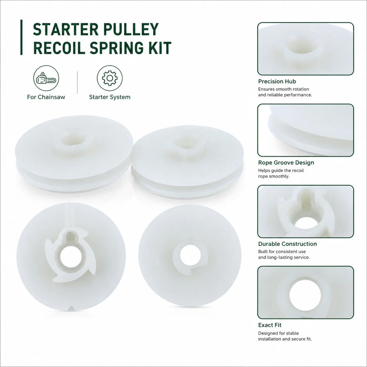 Chainsaw Parts Starter Pulley Recoil Spring Kit For Husqvarna 51 55 Rancher 136 141 45 40 Spark Plug Replace 505303735 501763101