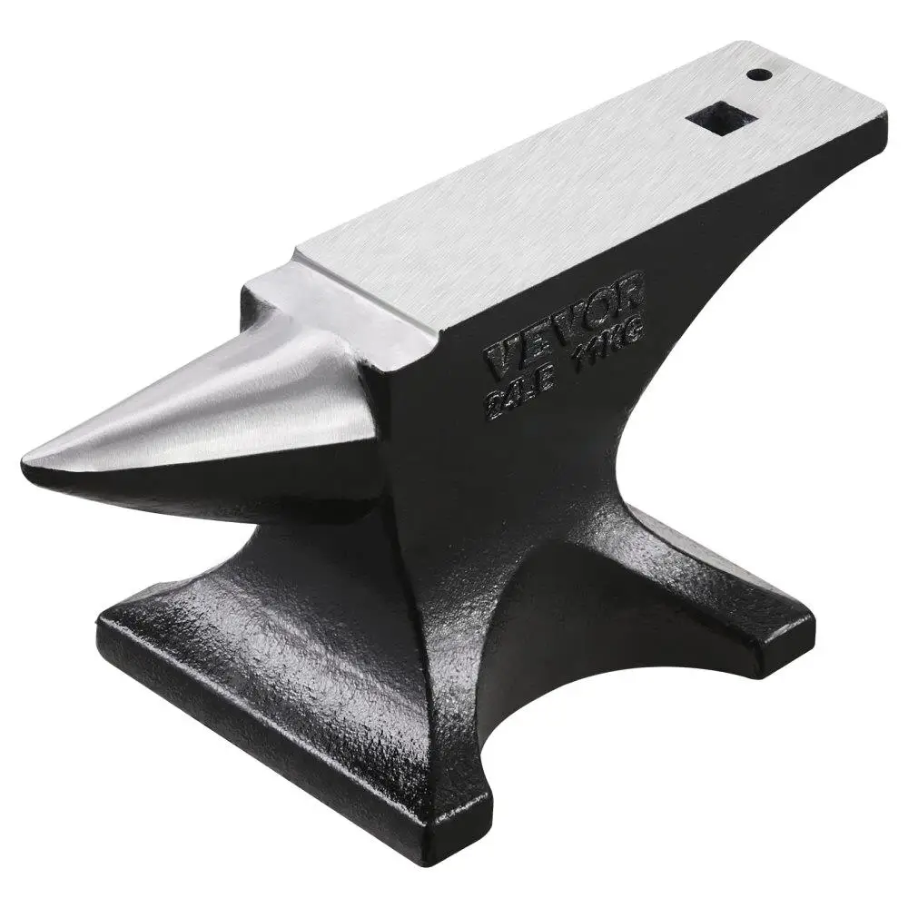 

25lbs Cast Steel Single Horn Anvil Round Horn Blacksmith Anvil Tool for Forging and Metalworking