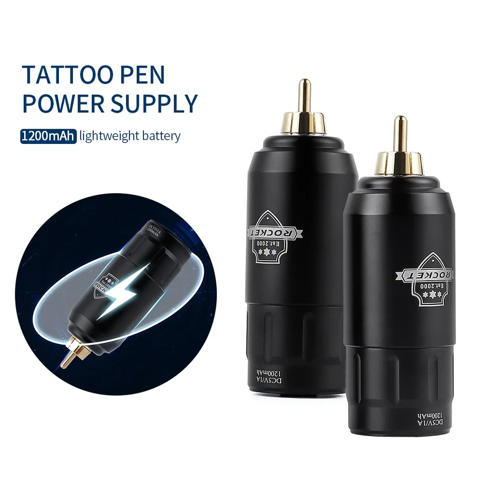 1200mAh Tattoo Pen Battery RCA Connector Mini Wirseless Power