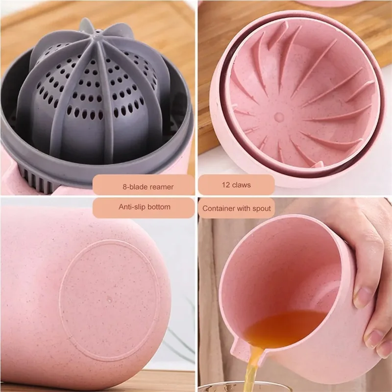 1 Set Material Juice Cup Premium Mini DIY Squeezer Capacity Machine Non-Slip Reamer Manual Juicer For Lemon Lime Gra