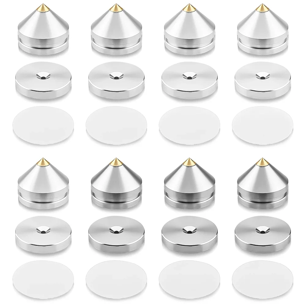 4/8 conjuntos de metal liga alumínio alta fidelidade alto-falante suporte pés almofada pé picos cone piso pé suporte prego m23 * 20mm