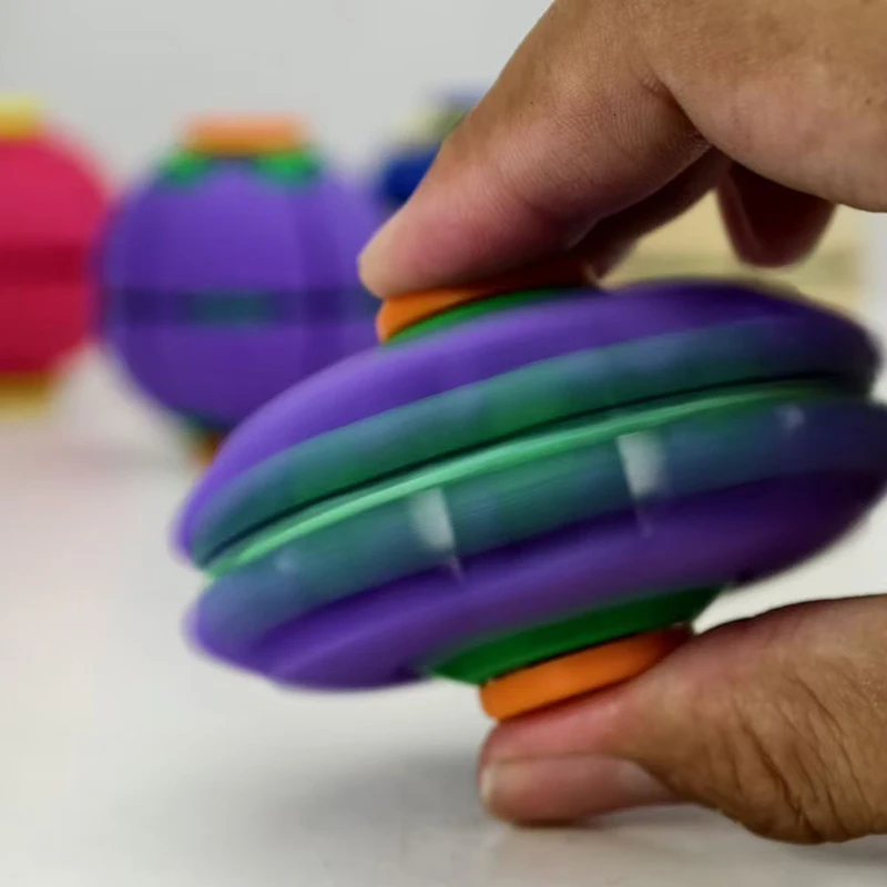 2026 New 3D Gear Fidget Squishies Ball Dual Press Rotate Finger Spinner Pocket Portable Stress Relief Office Adult Anxiety Toy