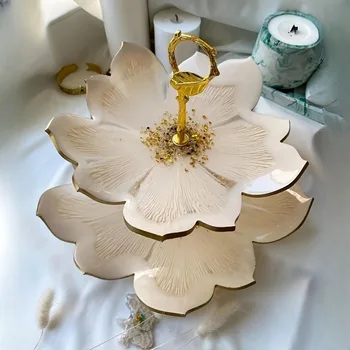 DIY Kuchen Ständer Harz Tablett Formen, Epoxidharz Kuchen Lagerung Rack Gericht Tablett Gussform Für Die Herstellung Von Cupcake Dessert Platte
