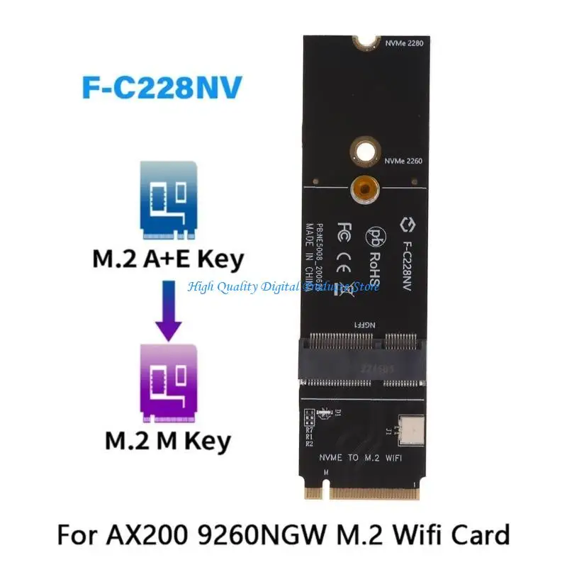 Carta sem fio WiFi U2JE NGFF PCI Express para E Slot NVME PCIE Adaptador