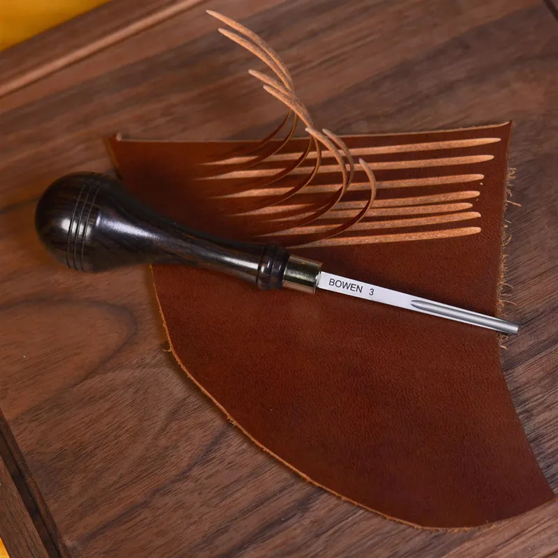 

BOWEN Leather Slotter M390 Powder Steel Sharp Blade Redwood Handle DIY Leather U-shaped Slotter Handmade Leather Tool