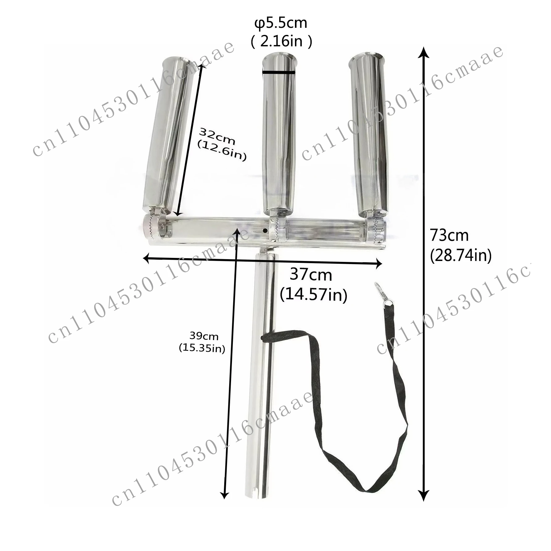 Boat Triple Trident Outrigger Rod Holder Kite Fishing Mount 3 Tube Rod Holder SS304 316 Fishing Rod Holder