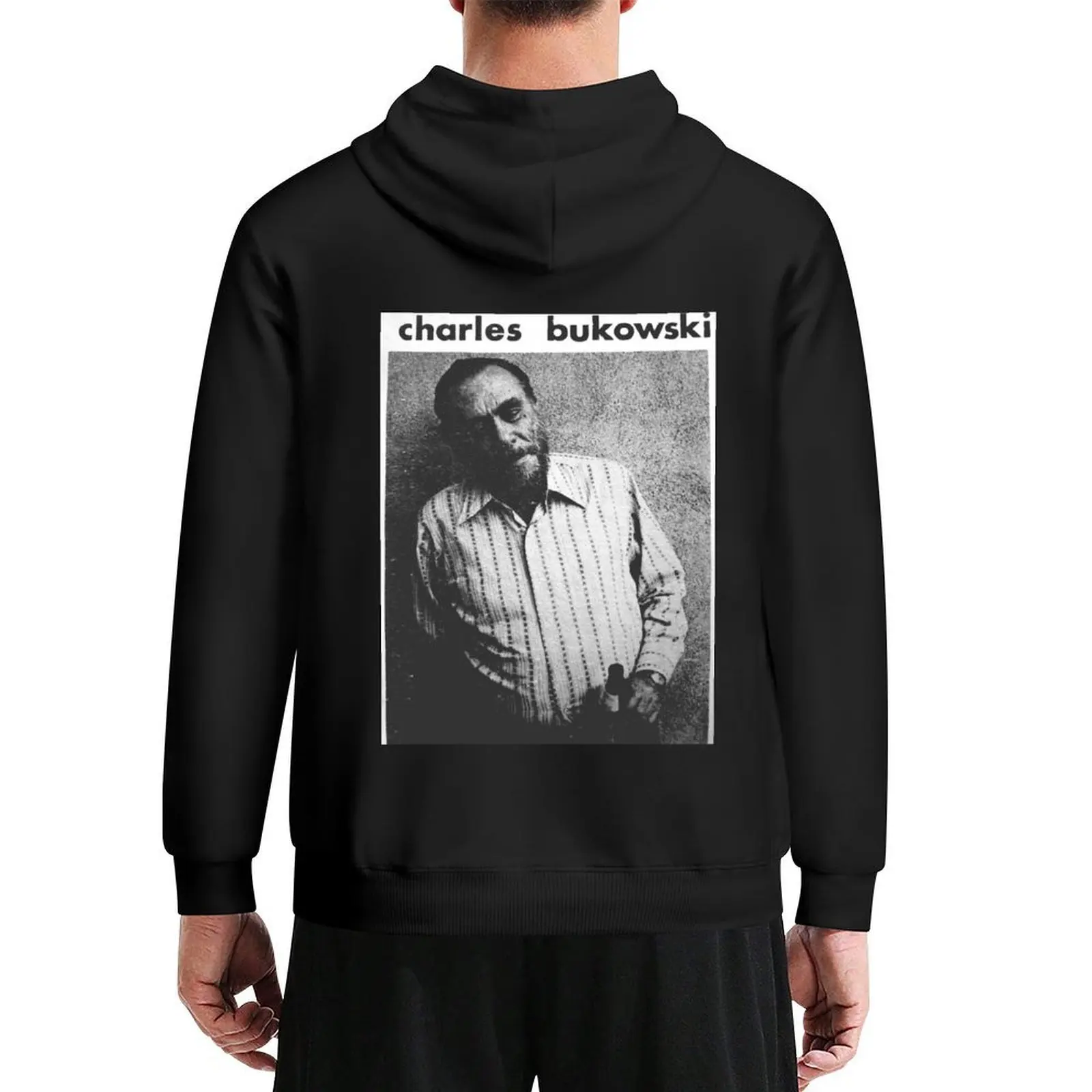 بلوزة بقلنسوة لدراسة الصور من مكتبة تشارلز بوكوفسكي، ملابس رجالي مصممة، ملابس أنيمي، سترة شتوية للرجال، سترة بقلنسوة كبيرة الحجم #1