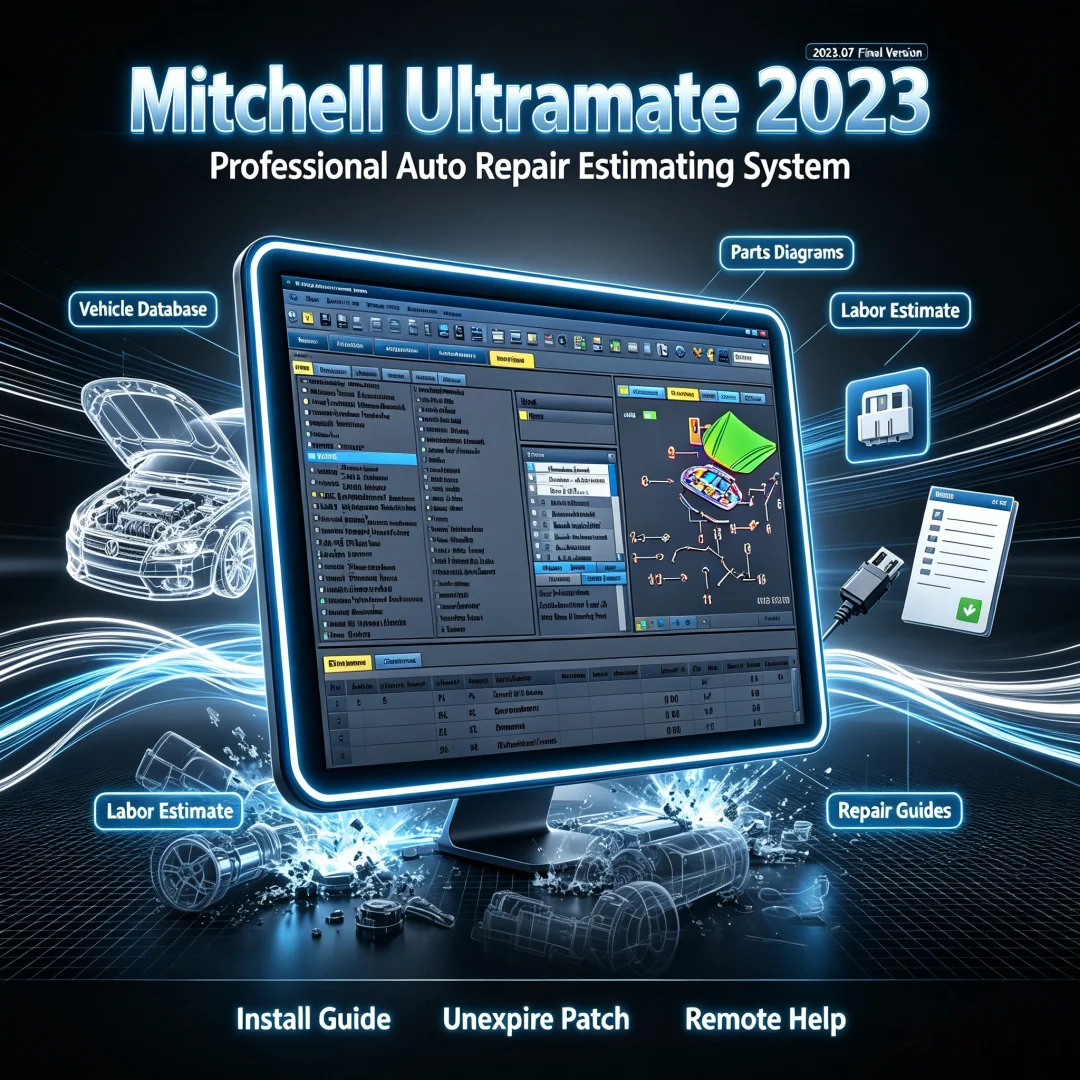 Car Repair software Mitchell Ultramate 2023.07 COMPLETE ADVANCED ESTIMATING SYSTEM+Patch for Unexpire+Install Video Guide