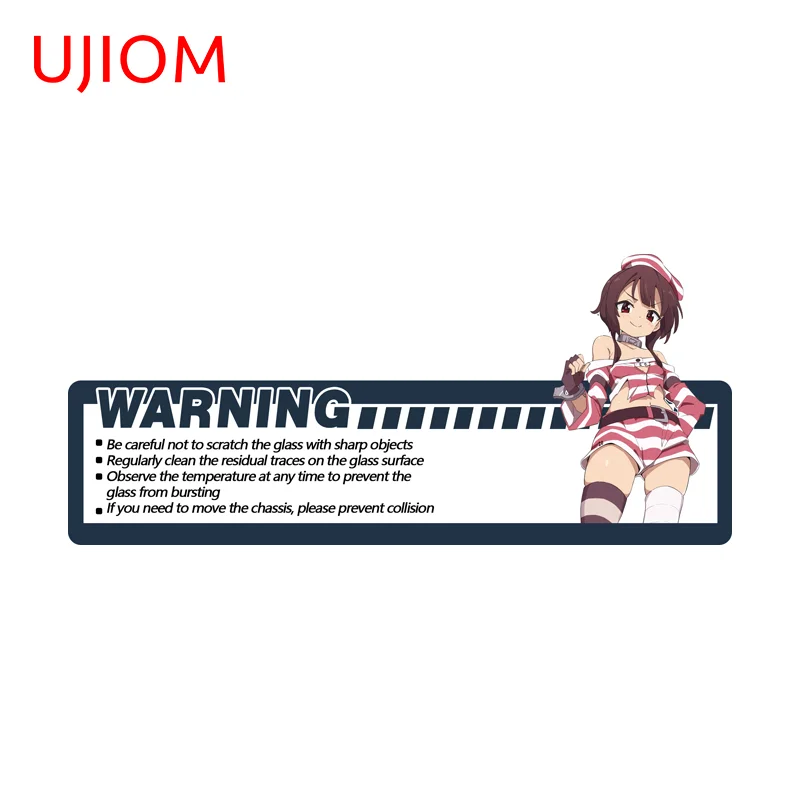 UJIOM Nagato Yuki Warning Wall Sticker Premium Attractive Occlusion Scratch Design Artistic Adhesive PVC Decal For Storage Flask