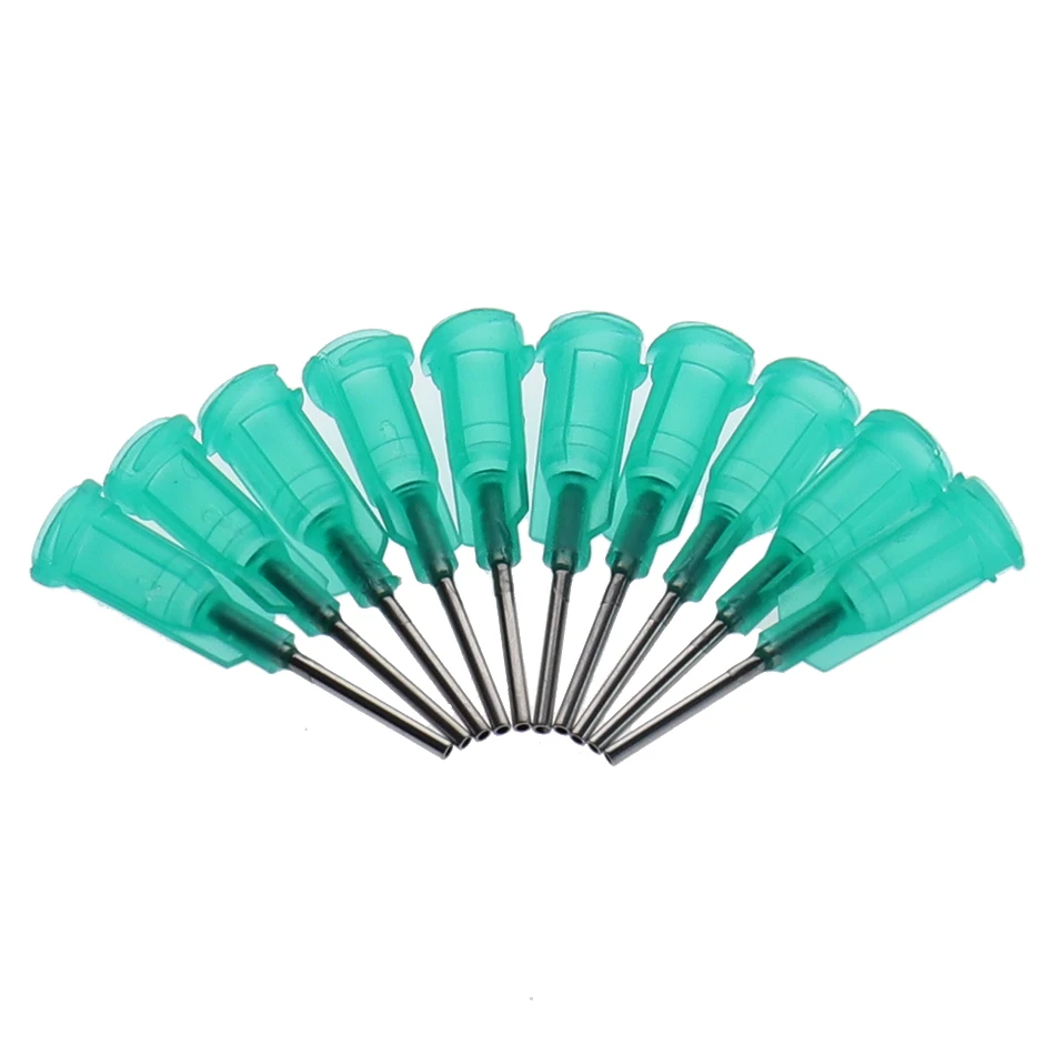 100Pc/lot 14G x 30mm Precision passivated S.S. Dispense Tip with PP Safetylok hub, glue dispenser needles