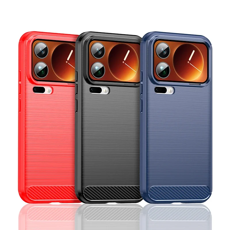 Für Abdeckung Xiaomi 17 Pro Max Fall für Xiaomi 17 Pro Max Stoßfest TPU Silikon Carbon Fiber Zurück Fall für Xiaomi 17 pro Max Fall