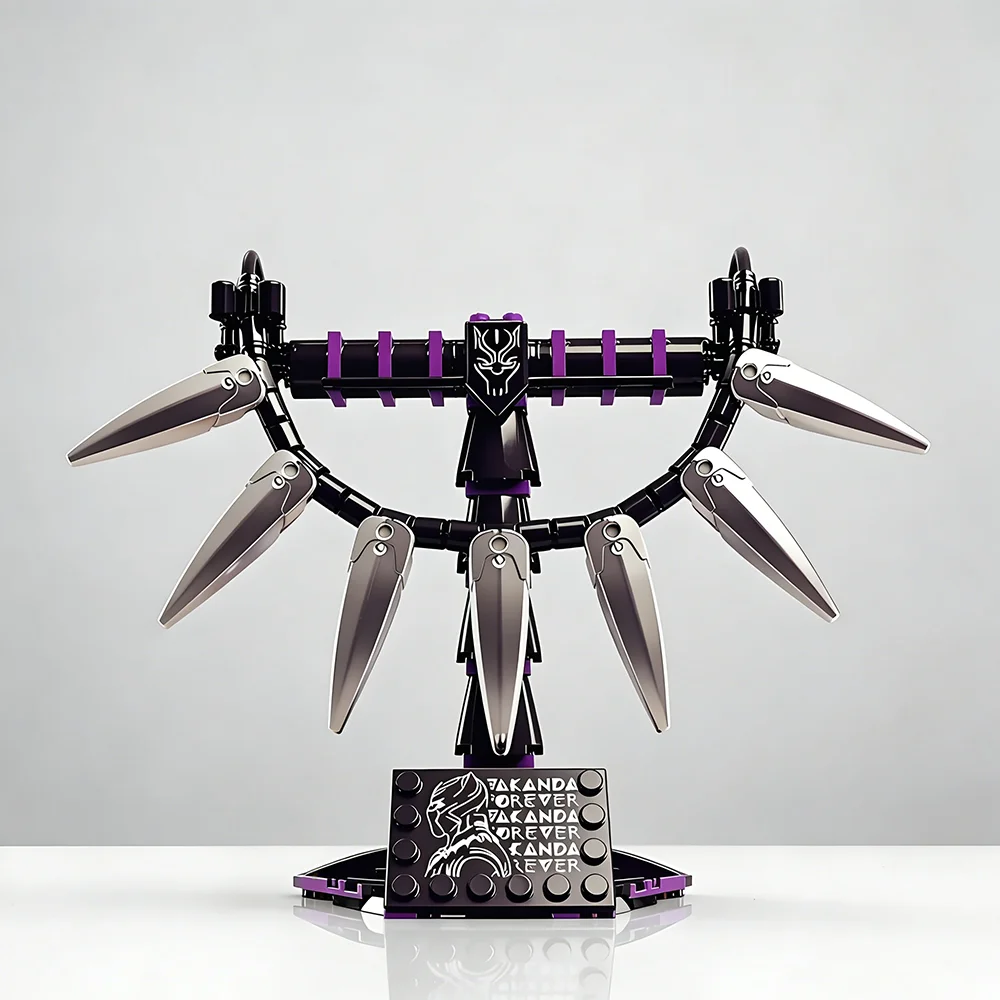 128 Piezas de Bloques de Construcción Negros de Wakanda Forever Panther, Modelo de Exhibición para Decoración del Hogar, Juguetes de Ladrillos, Regalos de Navidad