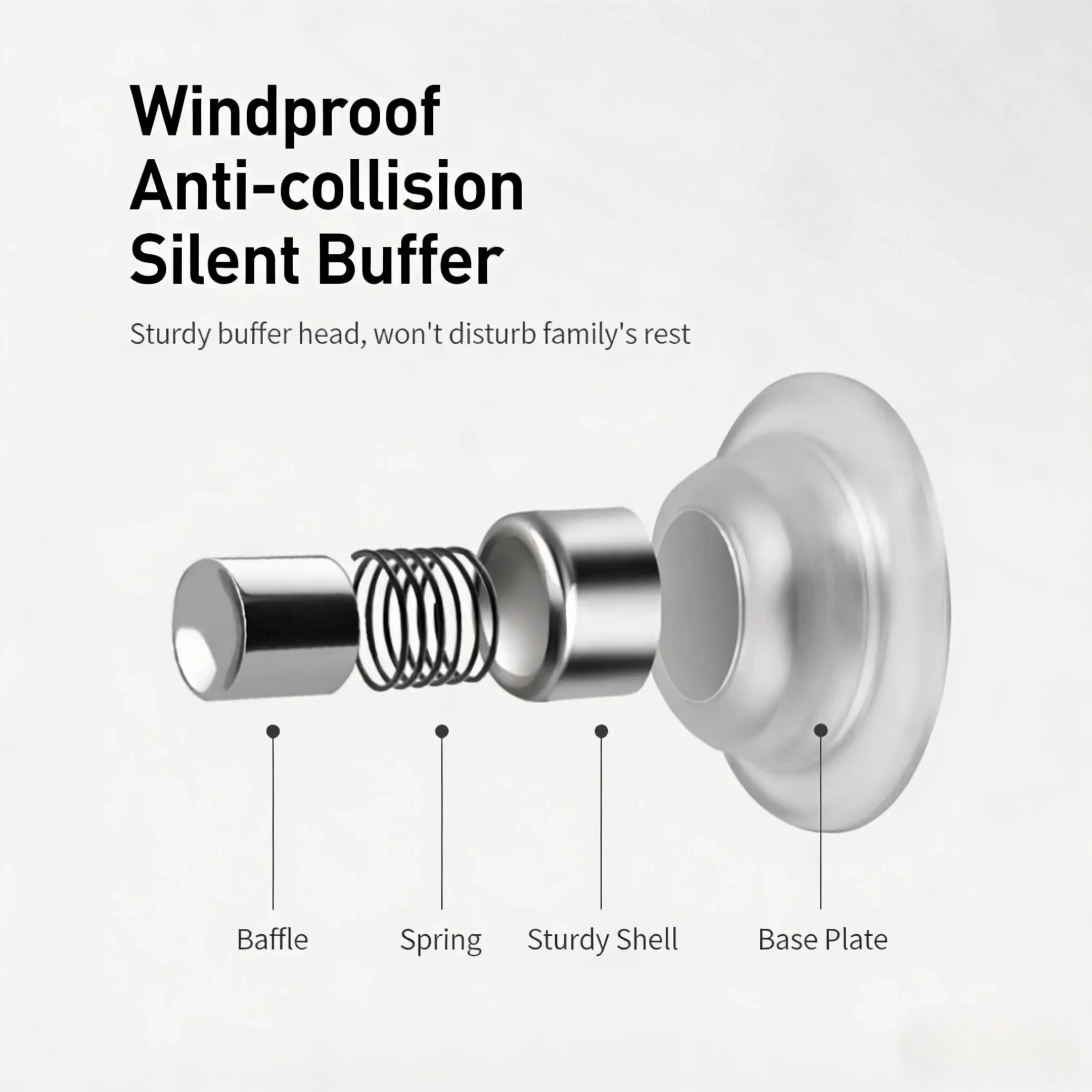 No‑Drill Magnetic Door Stopper, New Silicone Anti‑Collision Floor Door Catch, Strong Magnet Door Holder for Bathroom
