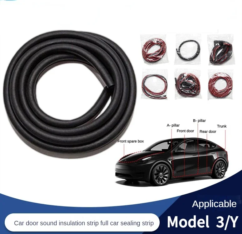 

Tesla Model 3/Y soundproof weatherstrip for the whole car, waterproof and shock-absorbing rubber strip for trunk doors