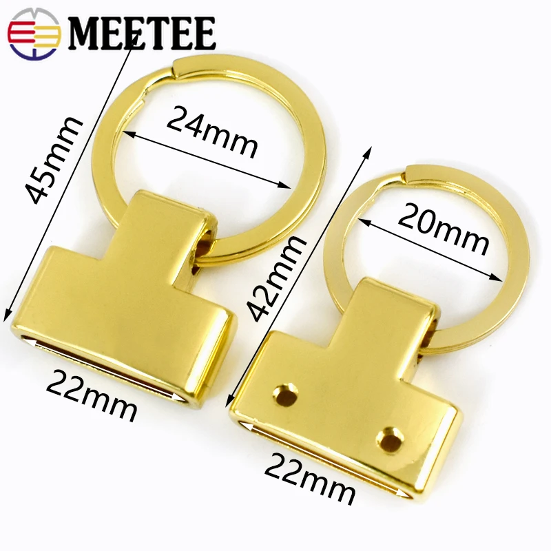 2/4Pcs 20/24mm Metal Hanger Buckles for Webbing Keychain Split Rings Cord End Clasps Bag Decor Hook DIY Hardware Accessories