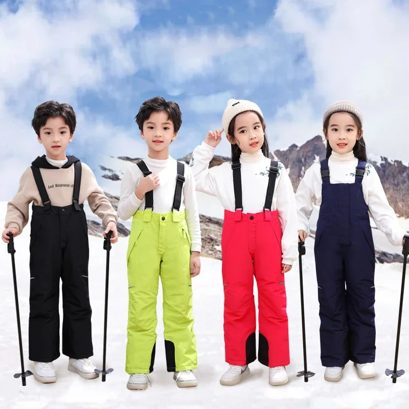 Waterproof Sport Girl Snow Pants Warm Boy Ski Trousers Winter Outdoor Children Overalls Windproof Mountain Kids Jumpsuit Clothes