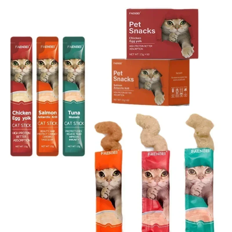 10pcs Cat snacks, cat treats in the form of strips. Tuna and chicken cat snacks. Pet snacks for cats to gain weight, universal.