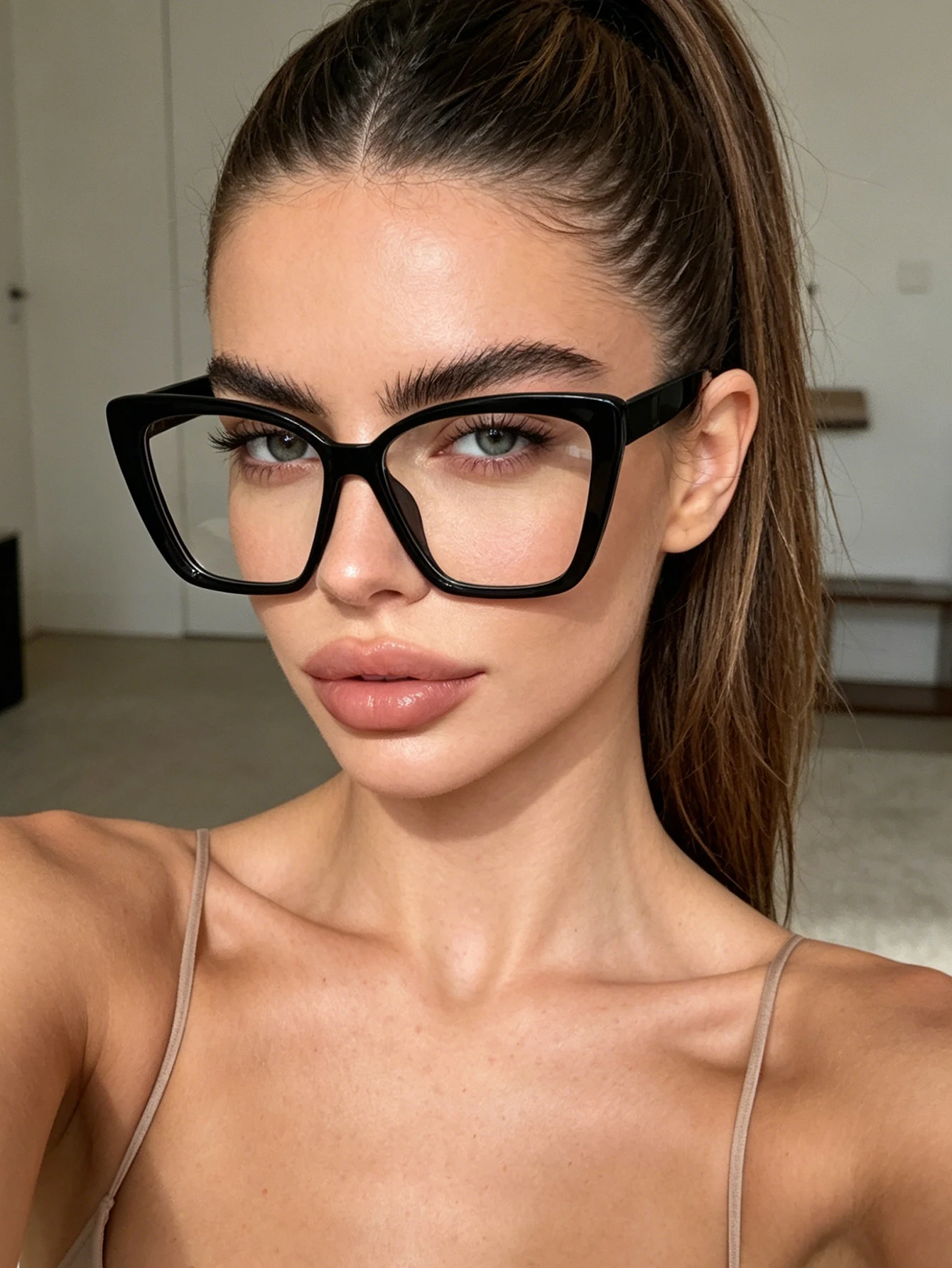 1 par de gafas de ojo de gato negras de moda para uso diario, adecuadas para todo tipo de maquillaje y ropa, para usar cuando salgas.
