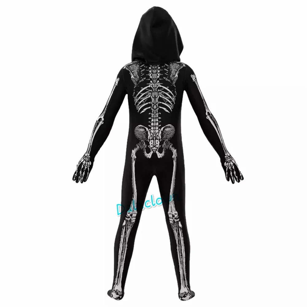 2024 Scary Zombie Costume Cosplay Skeleton Skull Mask Costume Suit Halloween Costume Kids Boy Men Women Carnival Party Dress Up