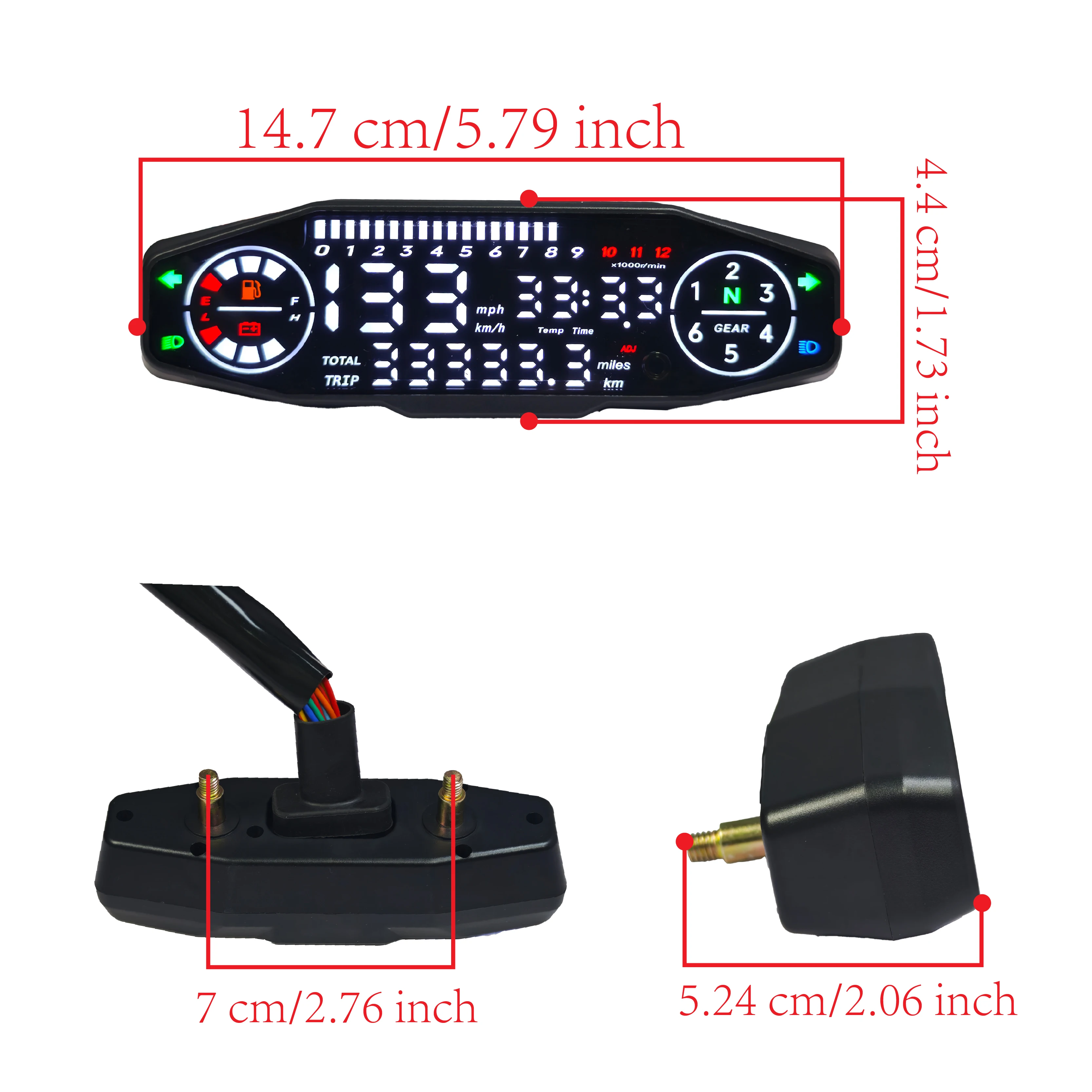 Universal LED Motorcycle Accessories Speedometer Moto Digital Dash Display Panel Tachometer for Honda CRF 150 250 Yamaha Yz 125