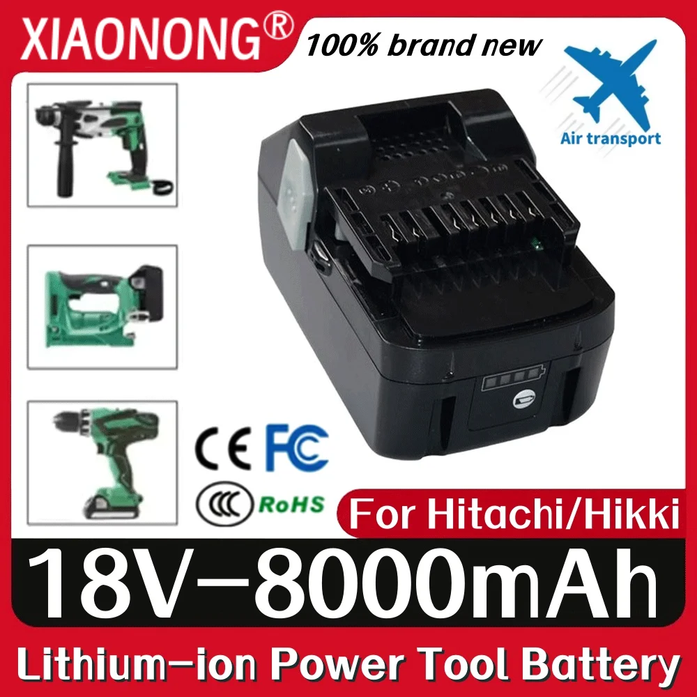 Battery 18V 8.0Ah Rechargeable for Hitachi 18V 8000mAh Replacement Batteries for Hitachi Power Tools BSL1840 DSL18DSAL BSL1815X