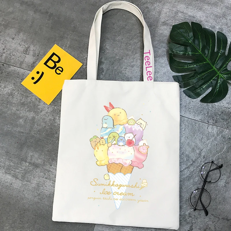 Anime Sumikko Gurashi Shopper Bag Tote Bag for Women Cute cartoon Tote Bag Kawaii Handbags Bag Eco Reusable Fashion Ulzzang Bags