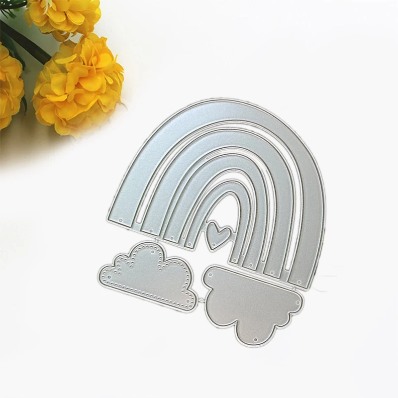 Carbon Steel Cutting Die Metal Rainbow Cloud Love Heart Die Cut Mold Template for DIY Card Making Scrapbooking Stencil Embossing