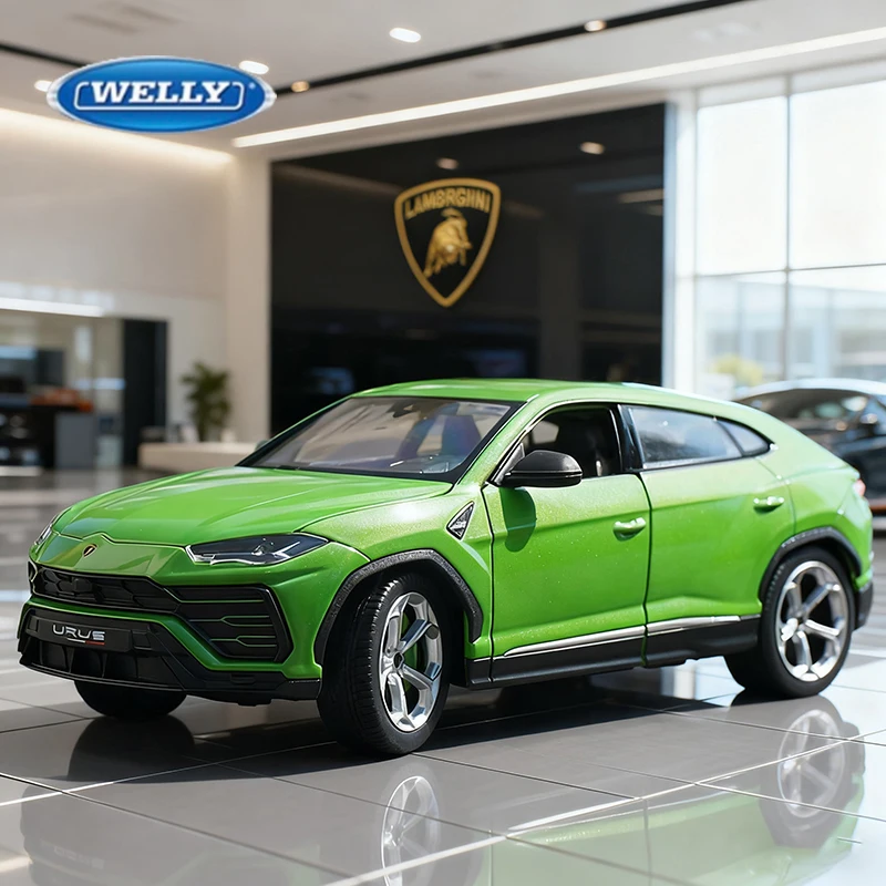 

WELLY 1:24 Lamborghini URUS SUV, легкосплавный автомобиль, литье под давлением и игрушечный транспорт, модель автомобиля, миниатюрная масштабная модель автомобиля для детей
