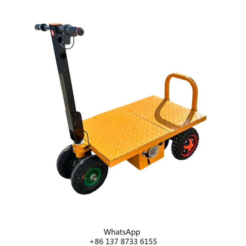 

XXT Small Battery-Powered Electric Trolley Flatbed Work Cart 100kg Max Load 1 Year Warranty