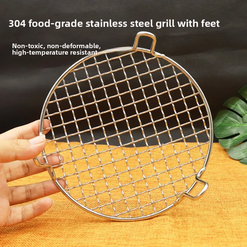 

round High-legged 304 Stainl Steel BBQ ill Net Stand Iron Me Carbon Stove Tea Stove Encircling Tea Cerc St...