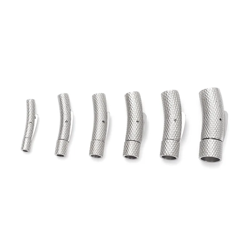5Pcs Stainless Steel Bayonet Clasp 2mm-6mm Fastener PushLock Lace Buckle Leather Clasps for Bracelet Jewelry Making Accessories